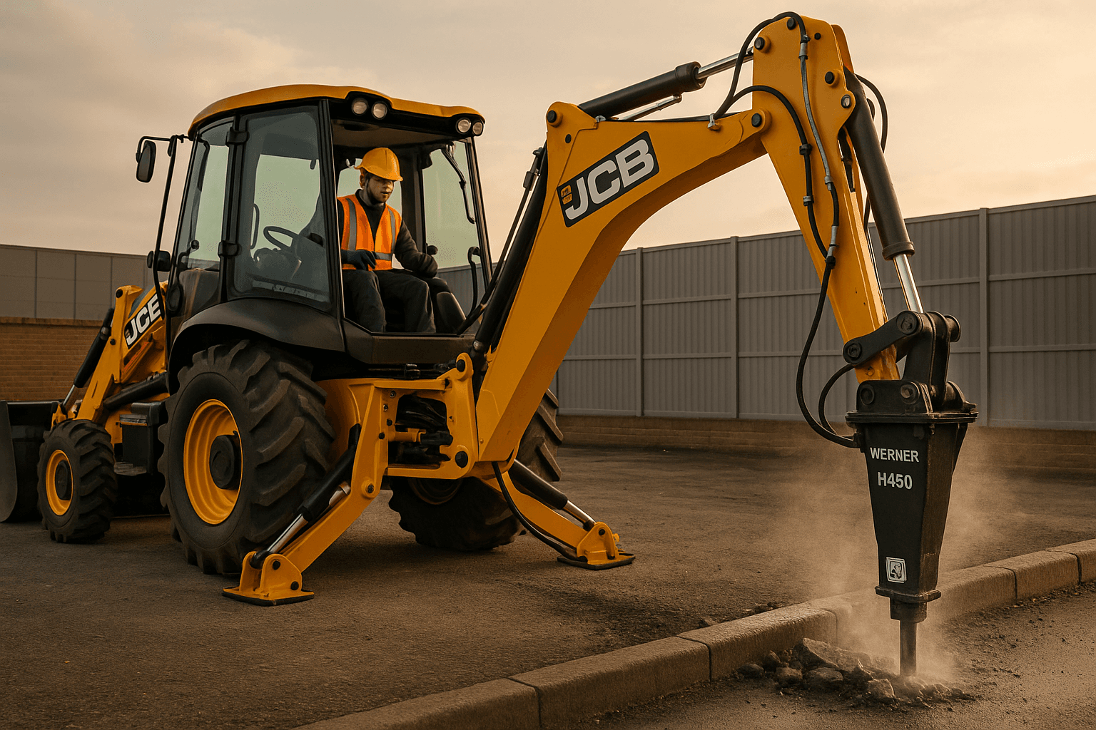 Excavator working on site